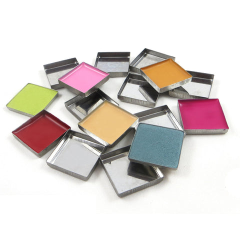 SQUARE EMPTY MAKEUP PANS - GLOSSY BLACK