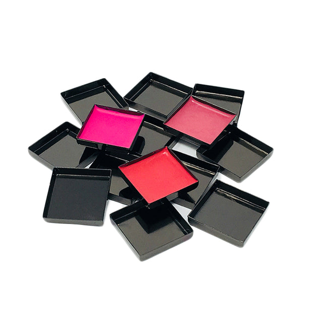 SQUARE EMPTY MAKEUP PANS - GLOSSY BLACK